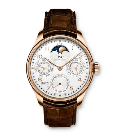 Iwc Schaffhausen Yellow Gold Portugieser Perpetual Calendar Watch