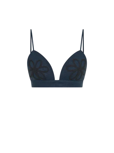 Ixiah Alkali Bralette Ink In Blue