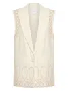 Ixiah Alkali Embroidered Waistcoat In Neutral