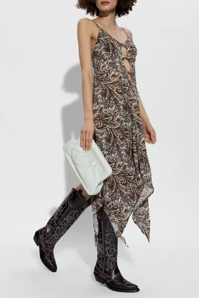Ixiah Carnelian Paisley-print Midi Dress In Multi