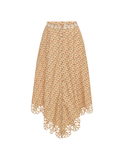 Ixiah Desert Flower Skirt In Brown