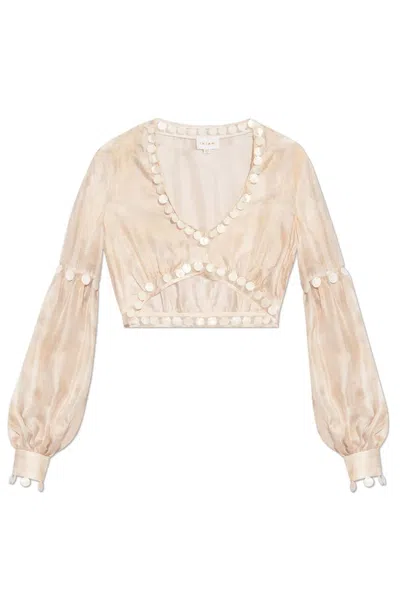 Ixiah Aurora Crop Top In Beige