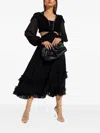 Ixiah Zinna Lace Midi Dress In Black