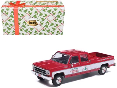 Ixo 1976 Gmc Sierra Grande K2500 Wideside Pickup St. Nick's Christmas Tree Farm Red White 1/64 Diecast B
