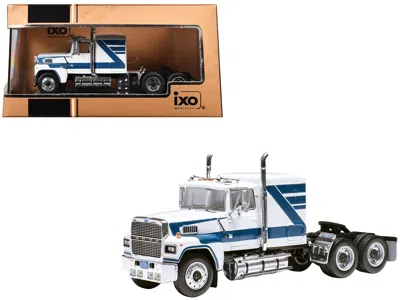Ixo 1978 Ford Ltl 9000 Truck Tractor White With Blue Stripes 1/64 Diecast Model By  Models