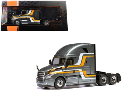 Ixo 2018 Freightliner Cascadia Truck Tractor Gray Metallic With Stripes 1/43 Diecast Model By  Models In Black