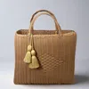 Ixoq Cesta Recycled Plastic Solid Tote In Brown