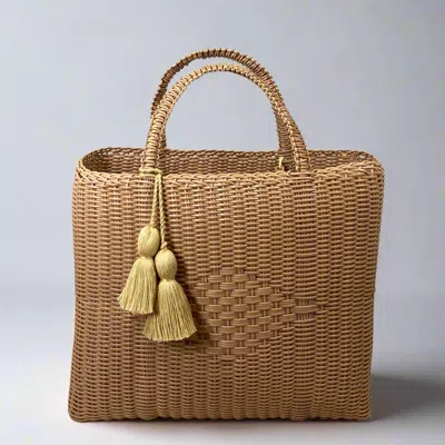Ixoq Cesta Recycled Plastic Solid Tote In Brown