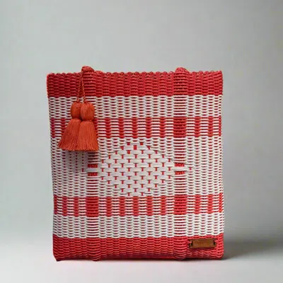 Ixoq Cesta Recycled Plastic Traditional Tote In Red