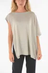 Ixos Asymmetical Curlin Short-sleeve Sweater In Grey