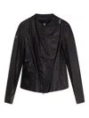 Ixos Asymmetrical Zip-fastening Leather Jacket In Black