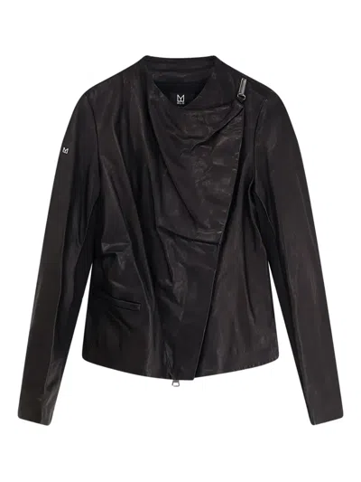 IXOS ASYMMETRICAL ZIP-FASTENING LEATHER JACKET
