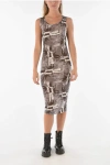Ixos Bodycon Monopoli Midi Dress With Abstract Pattern