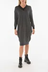 Ixos Knitted Swaps Midi Dress With V Neckline In Grey