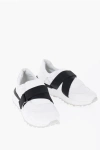 Ixos Leather And Fabric Low Top Sneakers With Touch Strap Closure