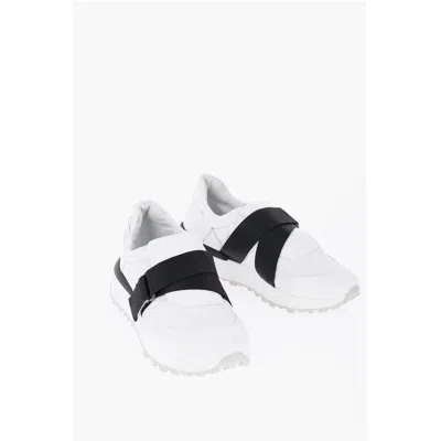 Ixos Leather And Fabric Low Top Sneakers With Touch Strap Women's Closure