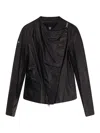 Ixos Asymmetrical Zip-fastening Leather Jacket In Black