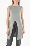 Ixos Sleeveless Calendula Sweater With Front Slit In Grey