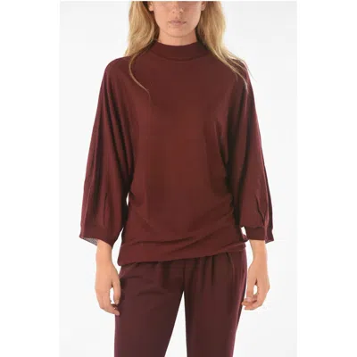 IXOS VIRGIN WOOL BLEND CURLIN CREWNECK SWEATER WITH BATWING SLEEV