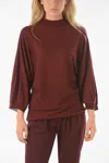 Ixos Virgin Wool Blend Curlin Crewneck Sweater With Batwing Sleev In Red