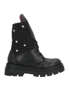 Ixos Woman Ankle Boots Black Size 8 Leather, Textile Fibers In Black