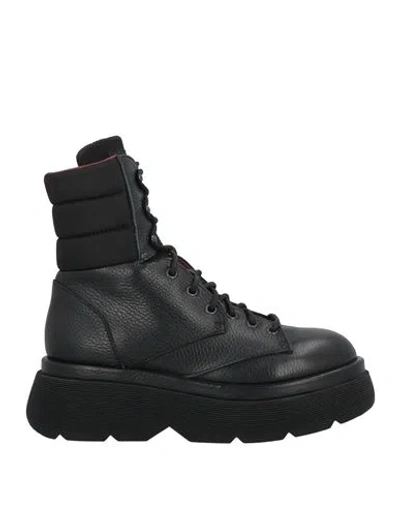 Ixos Woman Ankle Boots Black Size 8 Leather, Textile Fibers