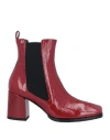Ixos Woman Ankle Boots Brick Red Size 11 Soft Leather In Red