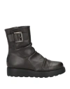 Ixos Woman Ankle Boots Dark Brown Size 10 Leather In Black