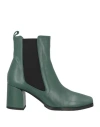 Ixos Woman Ankle Boots Green Size 11 Soft Leather In Green
