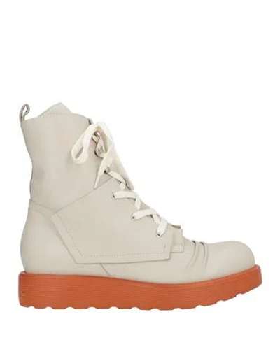 Ixos Woman Ankle Boots Light Grey Size 5 Leather In Gray