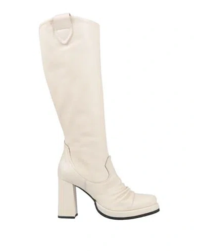Ixos Woman Boot Ivory Size 9 Leather In White