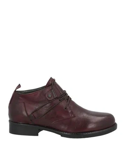 Ixos Woman Lace-up Shoes Burgundy Size 5 Soft Leather In Red