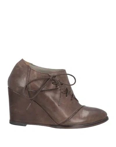 Ixos Woman Lace-up Shoes Khaki Size 5 Soft Leather In Beige