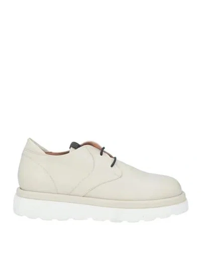 Ixos Woman Lace-up Shoes Cream Size 10 Soft Leather In White
