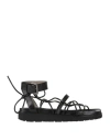 Ixos Woman Sandals Black Size 11 Soft Leather In Black