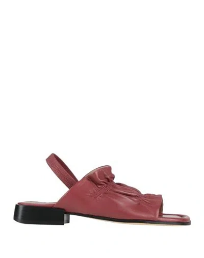 Ixos Woman Sandals Burgundy Size 5 Leather