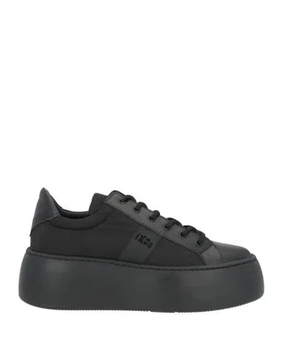 Ixos Woman Sneakers Black Size 10 Textile Fibers, Leather