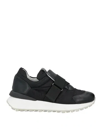 Ixos Woman Sneakers Black Size 6 Soft Leather, Textile Fibers