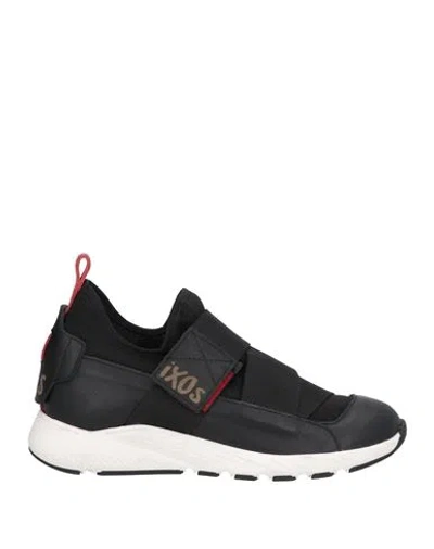 Ixos Woman Sneakers Black Size 6 Soft Leather, Textile Fibers