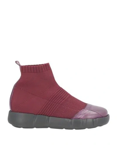 Ixos Woman Sneakers Burgundy Size 6 Textile Fibers, Soft Leather