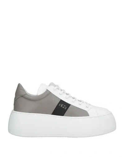 Ixos Woman Sneakers Grey Size 9 Leather In Gray