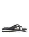 Ixos Woman Toe Strap Sandals Black Size 9 Soft Leather