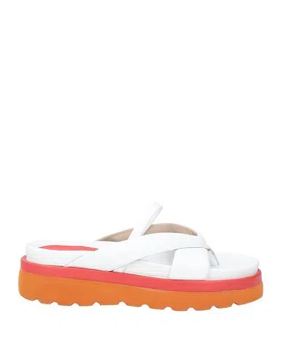 Ixos Woman Thong Sandal Ivory Size 6 Leather In White