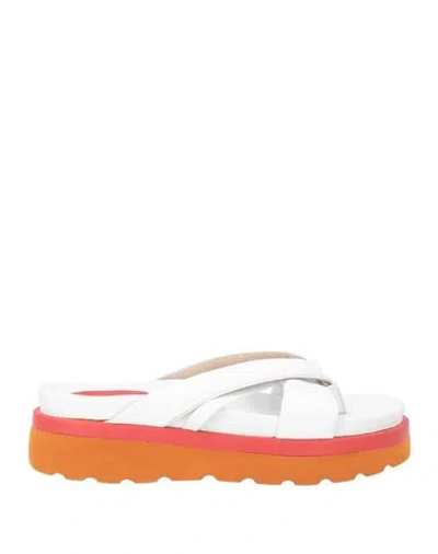 Ixos Woman Thong Sandal White Size 4 Leather