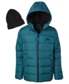 Ixtreme Big Boys Mini Puffer Jacket With Beanie In Green
