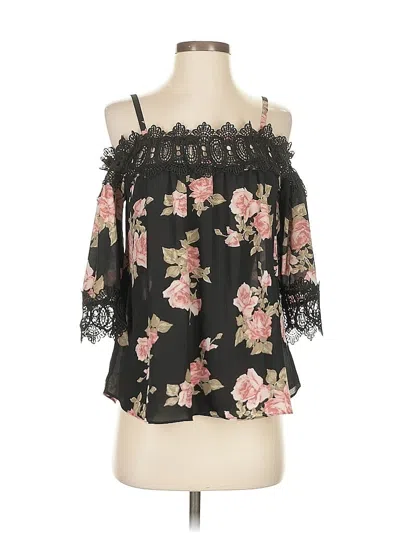 Pre-owned Iz Byer 3/4 Sleeve Blouse In Black