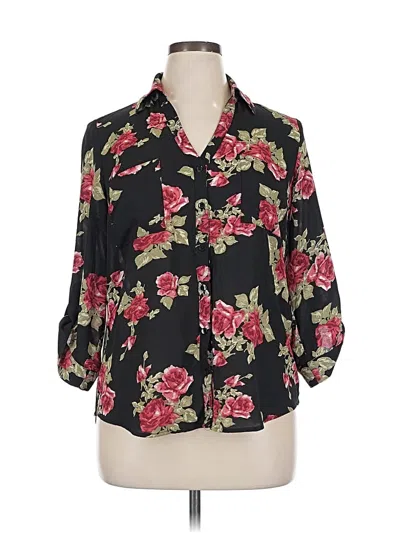 Pre-owned Iz Byer 3/4 Sleeve Blouse In Black