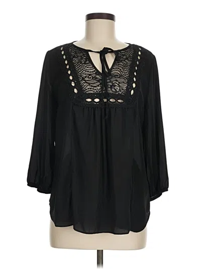 Pre-owned Iz Byer 3/4 Sleeve Blouse In Black