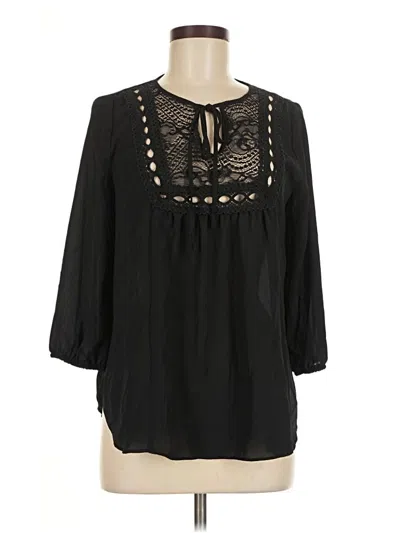 Pre-owned Iz Byer 3/4 Sleeve Blouse In Black