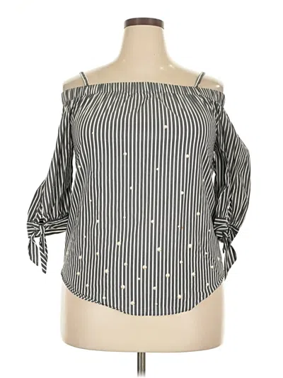 Pre-owned Iz Byer 3/4 Sleeve Blouse In Black